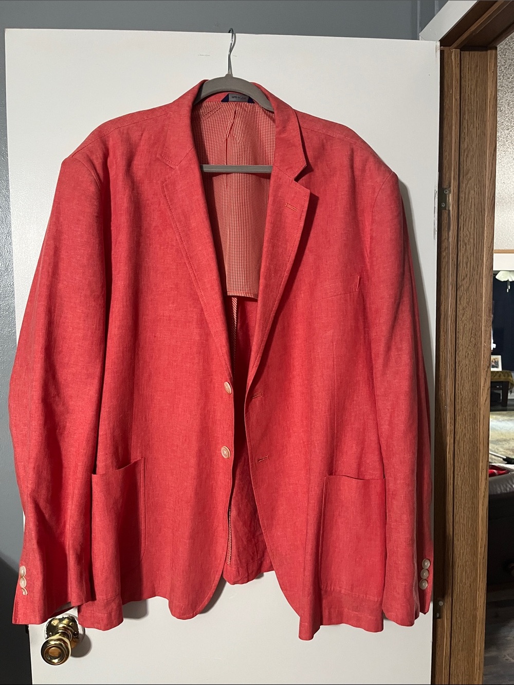 Alan Flusser Coral Linen Sport Coat Blazer